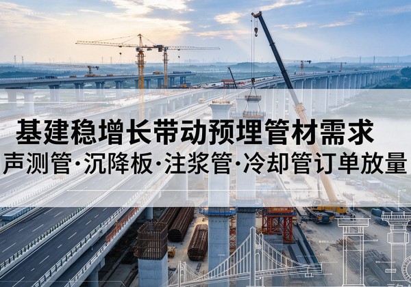 老边基建稳增长带动预埋监测管材需求，声测管、沉降板、注浆管订单持续放量